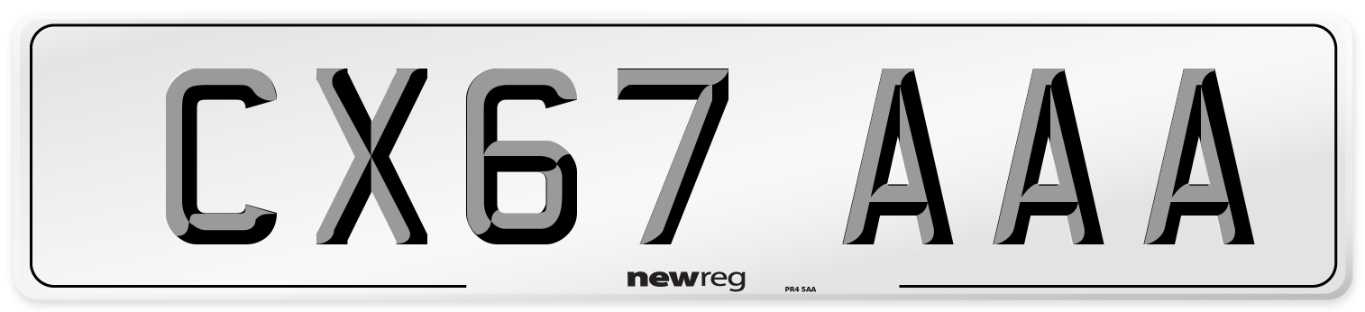 CX67 AAA Number Plate from New Reg